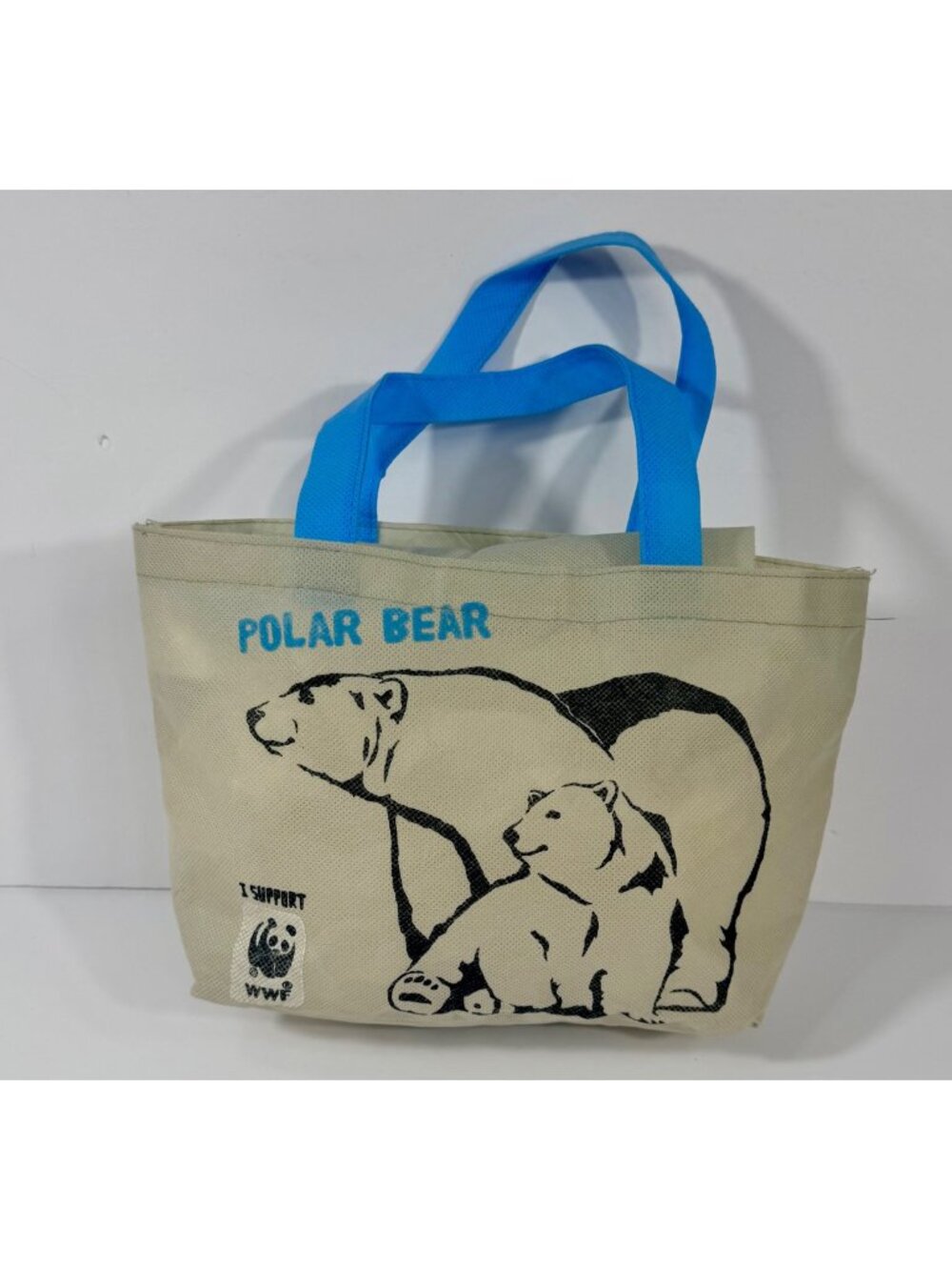 Polar Bear WWF Reusable Tote Bag Blue Handles Subway Fresh Fit Kids Eco-Friendly